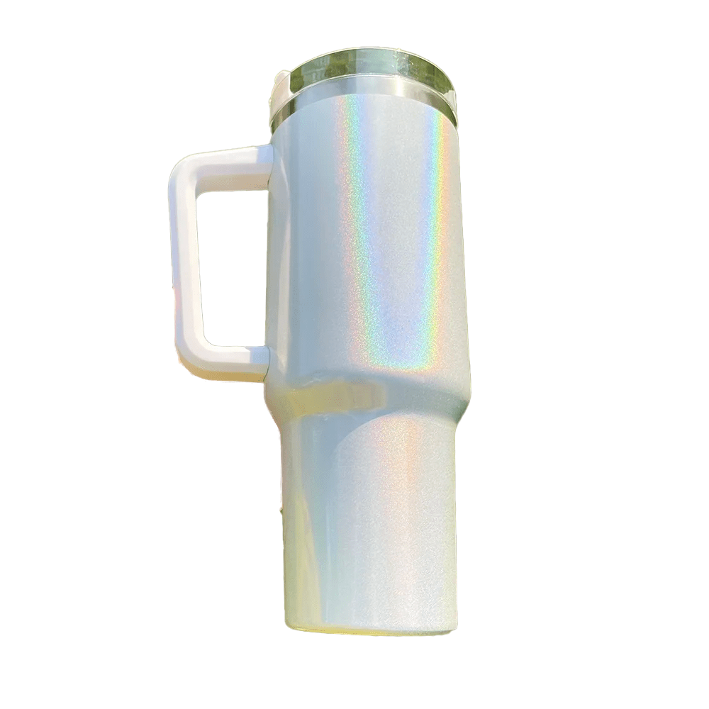 Shimmer 40oz Tumbler  Cup Holder Friendly Pink, White, Blue, Hot Pink, Purple