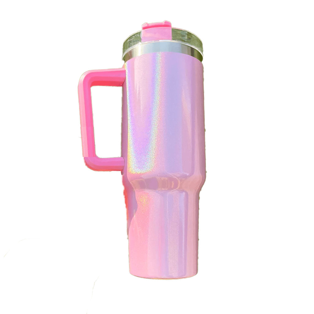 Shimmer 40oz Tumbler  Cup Holder Friendly Pink, White, Blue, Hot Pink, Purple