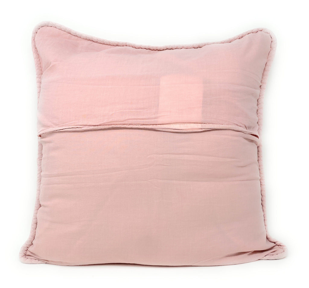 Tache Cotton Stone Washed Soothing Pastel Rustic Blush Pink Cushion Covers / Euro Sham (JHW-863)