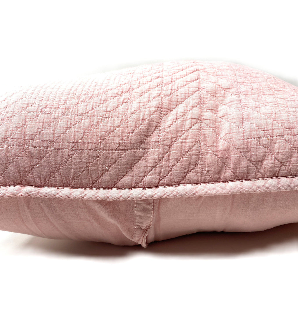 Tache Cotton Stone Washed Soothing Pastel Rustic Blush Pink Cushion Covers / Euro Sham (JHW-863)