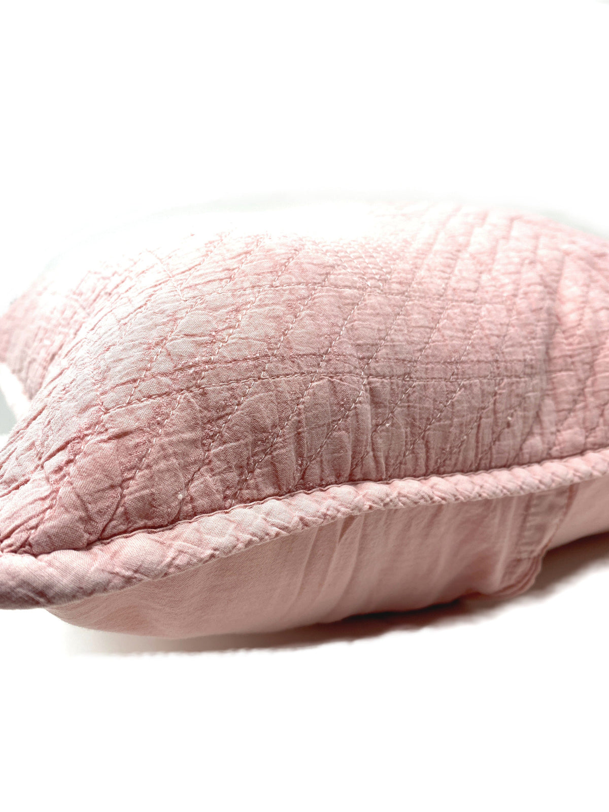 Tache Cotton Stone Washed Soothing Pastel Rustic Blush Pink Cushion Covers / Euro Sham (JHW-863)