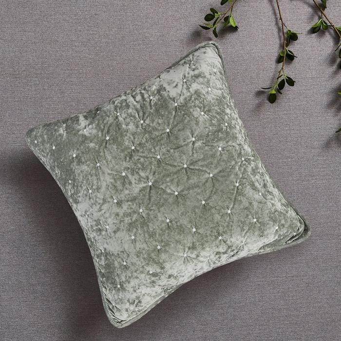 Tache Velvet Dreams Light Green Plush Diamond Tufted Cushion Covers / Euro Sham (JHW-853G)