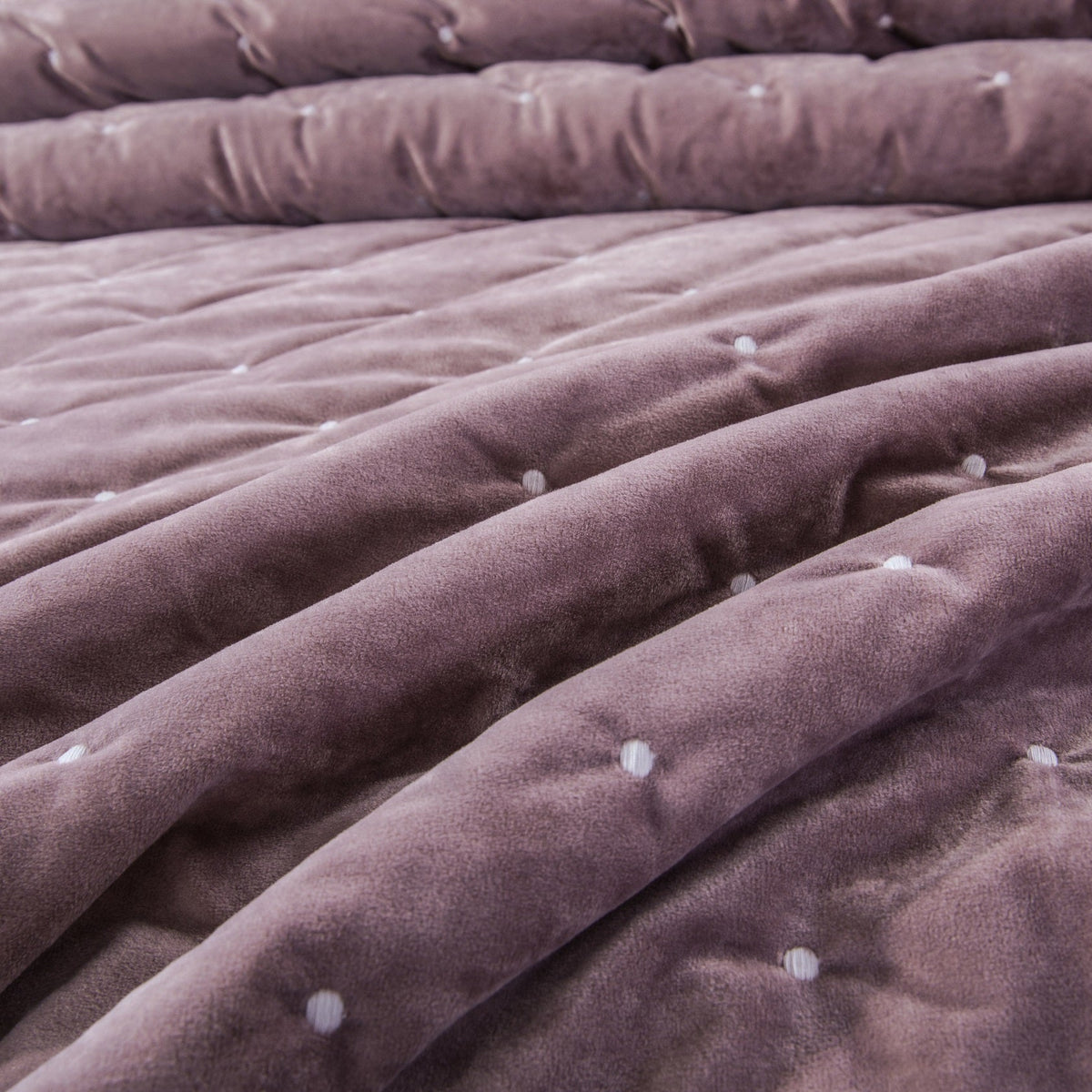 Tache Plush Dreams Purple Mauve Tufted Velvet Quilt Set (JHW-853P)