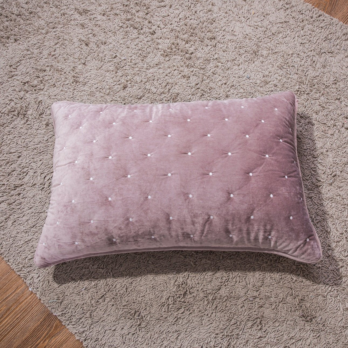 Tache Velvet Dreams Purple Mauve Plush Diamond Tufted Pillow Sham (JHW-853P)
