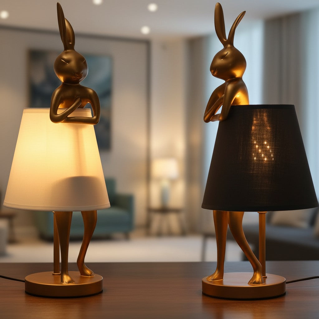 Modern Bunny Table Lamp with Adjustable Light