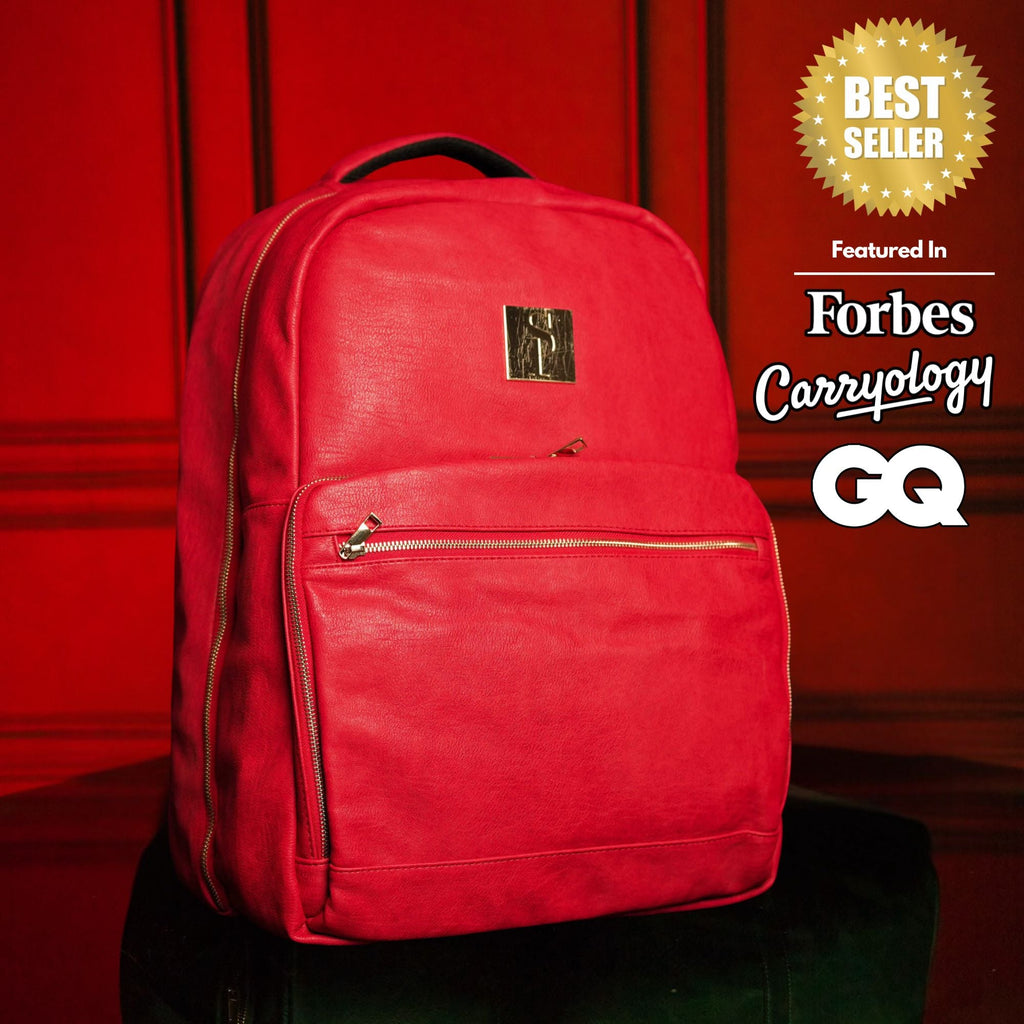 Red Leather Commuter Bag
