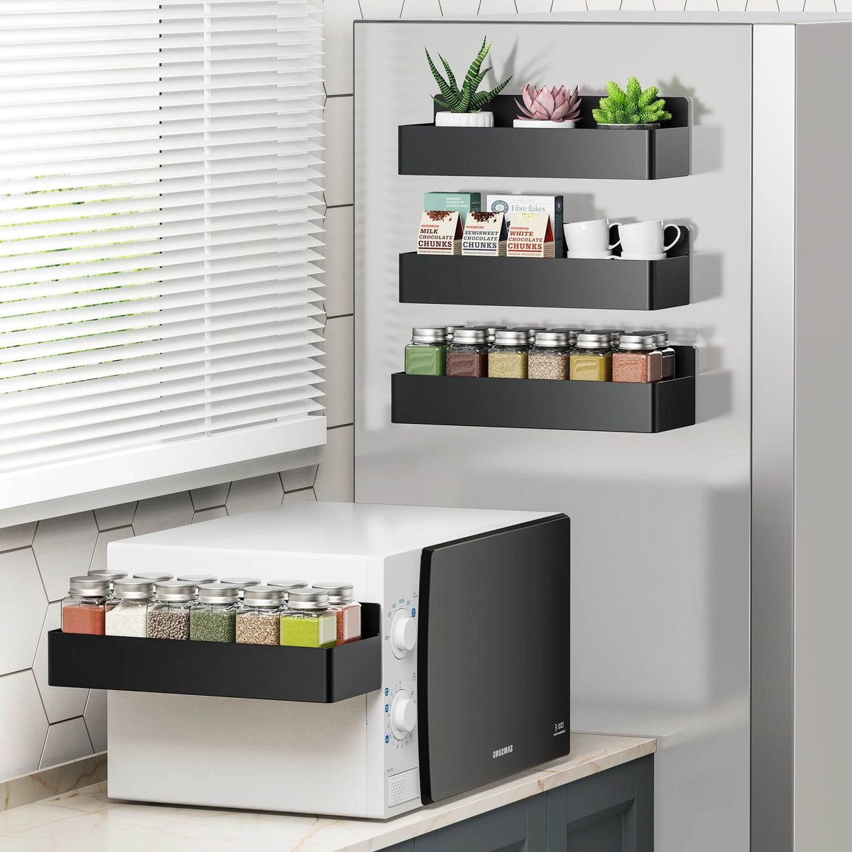 Magnetic Spice Rack Set for Refrigerator