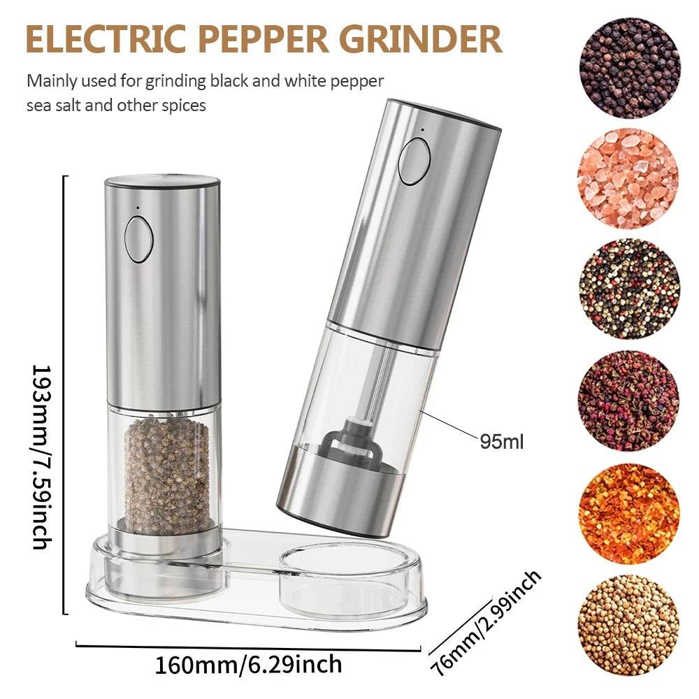 Rechargeable Electric Pepper Grinder – Adjustable Spice Mill