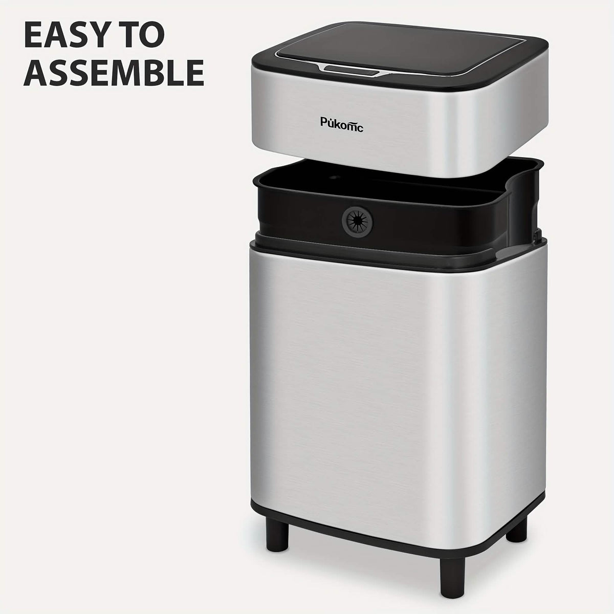 Automatic Stainless Steel Sensor Trash Can – Hands-free Quiet Close & Odor-Control System