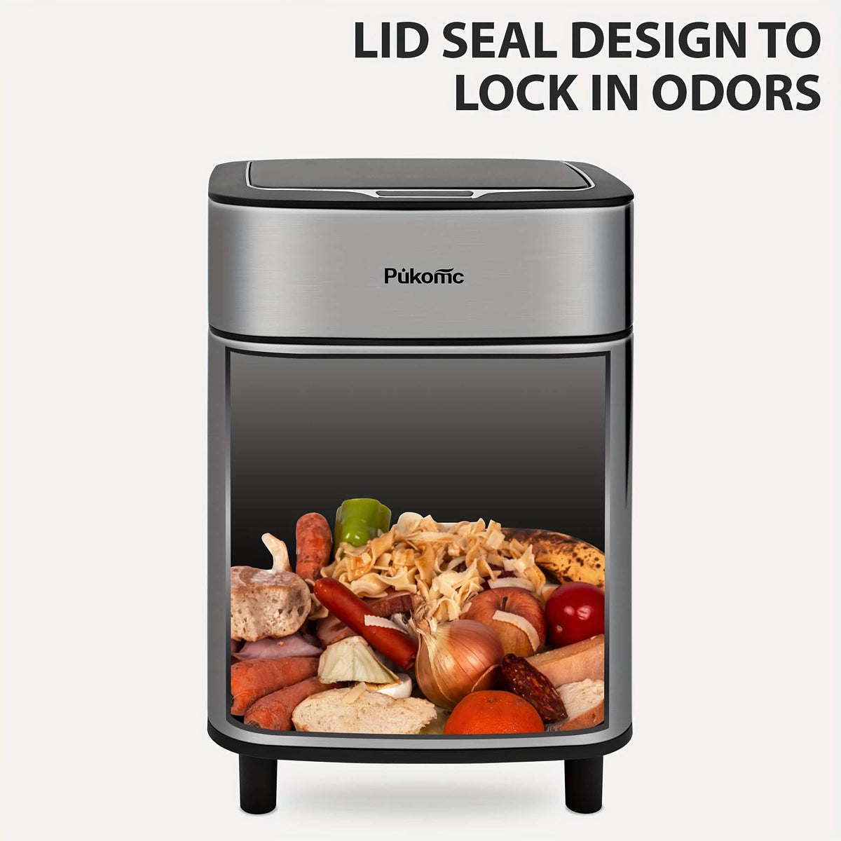 Automatic Stainless Steel Sensor Trash Can – Hands-free Quiet Close & Odor-Control System