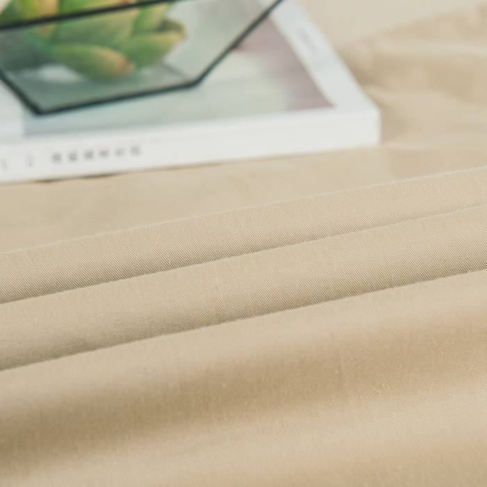 DaDa Bedding Poplin Cotton Tan Beige Fitted Sheet and Pillowcase (JHW-546)